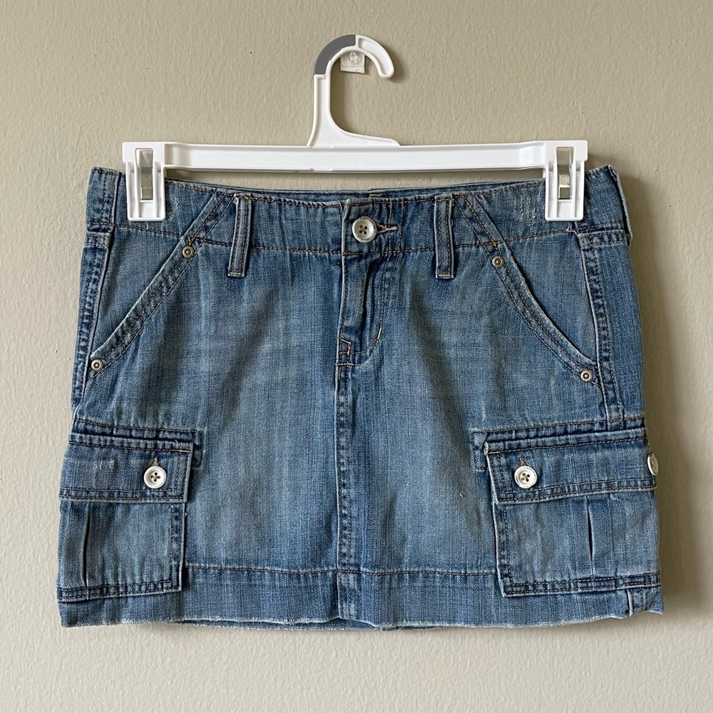 Y2K Old Navy Low Rise Blue Jean Denim Mini Skirt Size 4